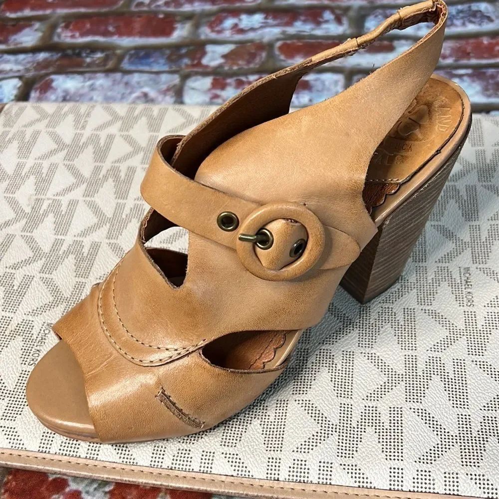 * Lucky brand caramel leather heels